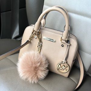Michael Kors mini bag🖤 with MK fur pom